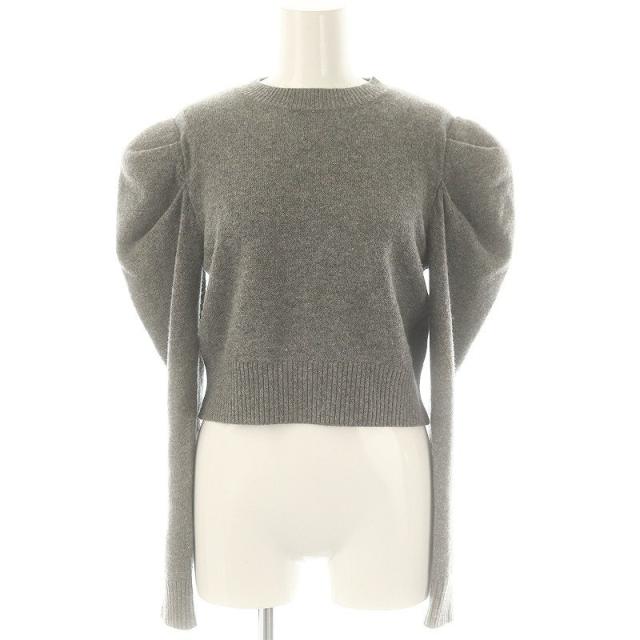 【中古】シーニュ ポワンニットプルオーバー Nicole セーター 長袖 クロップド ウール グレー /DO ■OSの通販は 17,800円