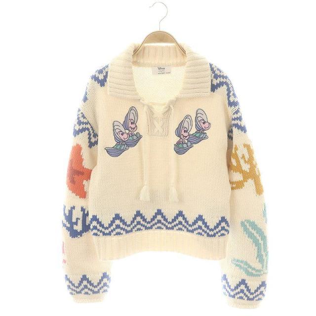 【中古】マウジー MOUSSY Disney 24AW MD OT IN THE SEA ニット セーター 長袖 F アイボリー ■OS ■SH レディースの通販は 5,510円
