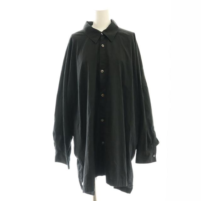 【中古】リミフゥ LIMI feu ベルト付き オーバーサイズシャツ 長袖 前開き 黒 ブラック /CX ■OS レディースの通販は 6,200円