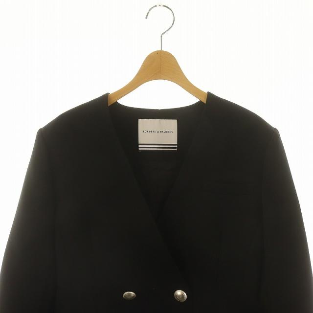 ボーダーズアットバルコニー ショート丈 テーラードジャケット ブラック BORDERS at BALCONY/ボーダーズアットバルコニー】JACKET NOIR