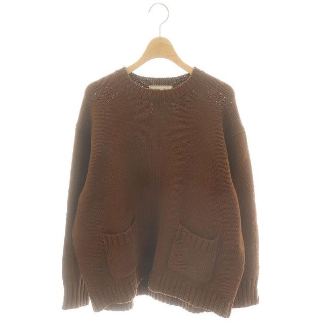 【中古】ロンハーマン Ron Herman ×エブール ebure カシミヤ混クルーネックニット セーター 長袖 茶色 レディースの通販は 18,800円