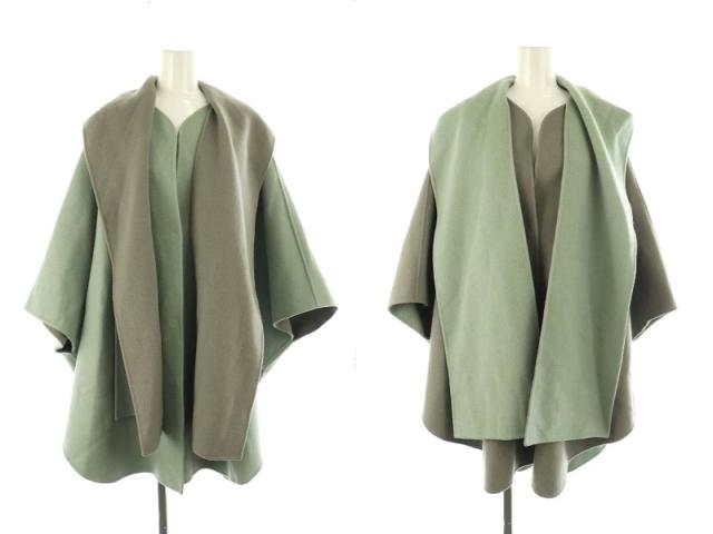 中古】アドーア 2TONEリバーフードコート ノーカラー ロング  