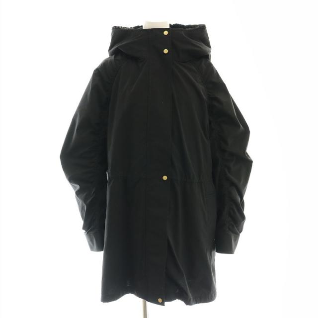 【中古】エポカ EPOCA ファー付コート アウター フルジップ フード付き ライナー付き 38 M 黒 ブラック /YQ ■OSの通販は