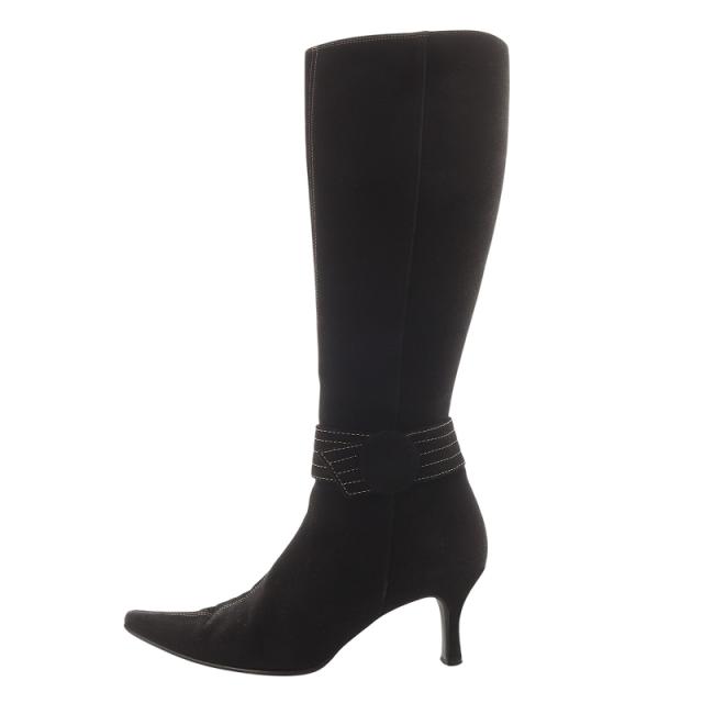 銀座かねまつ ロングブーツ 黒 KAMBELL 銀座かねまつ ニーハイブーツ