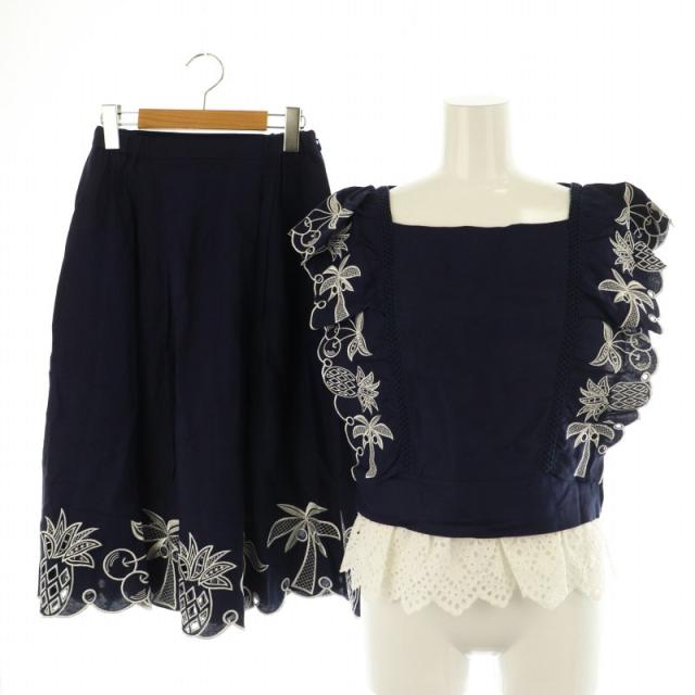 【中古】未使用品 チェスティ タグ付き セットアップ 2点セット Summer Embroidery Setup トロピカル刺繍 レースの通販は 5,400円