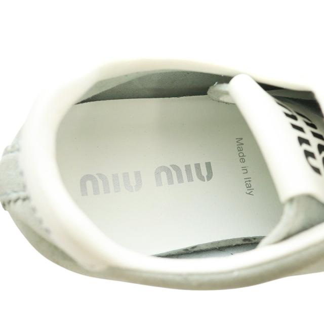 【中古】ミュウミュウ Plume プリューム スエード スニーカー シューズ ロゴ 35.5 22.5cm スカイブルー