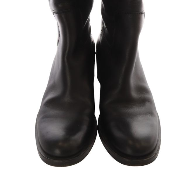 【中古】トッズ TOD'S ロゴ 型押し ラバーソール ロングブーツ レザー 36 23cm 茶色 黒 /SR24 レディース_3