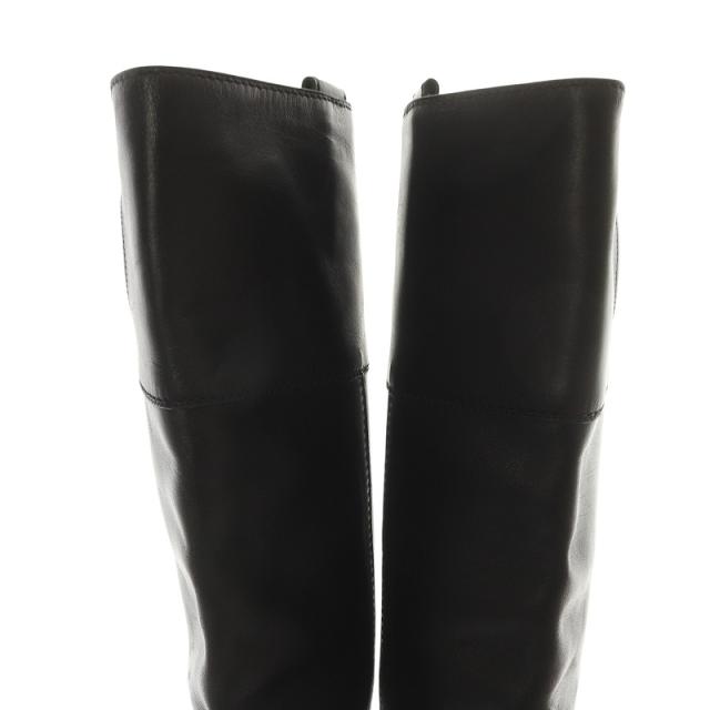 中古】トッズ TOD'S ロゴ 型押し ラバーソール ロングブーツ レザー 36