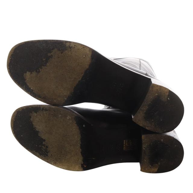 中古】トッズ TOD'S ロゴ 型押し ラバーソール ロングブーツ レザー 36