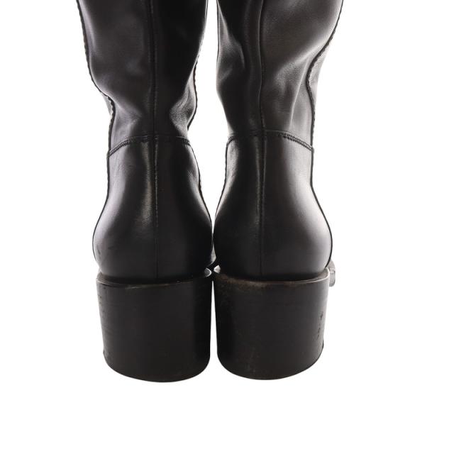 【中古】トッズ TOD'S ロゴ 型押し ラバーソール ロングブーツ レザー 36 23cm 茶色 黒 /SR24 レディース 中古】トッズ TOD'S ロゴ 型押し ラバーソール ロングブーツ レザー 36