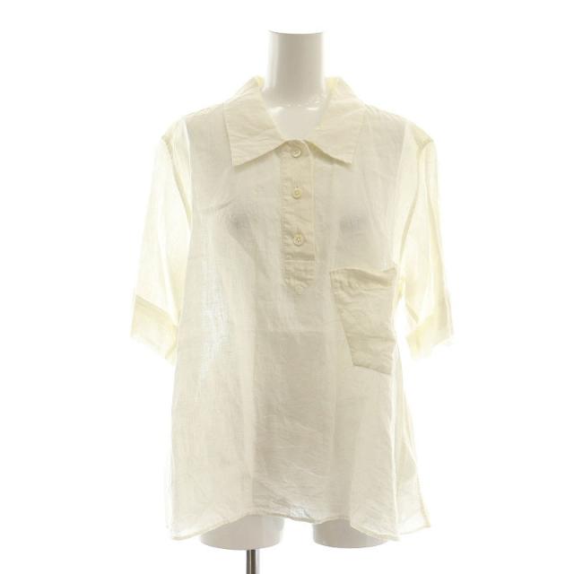 【中古】マーガレットハウエル LINEN プルオーバーハーフスリーブシャツ 五分袖 リネン 2 オフホワイト レディースの通販は 6,396円