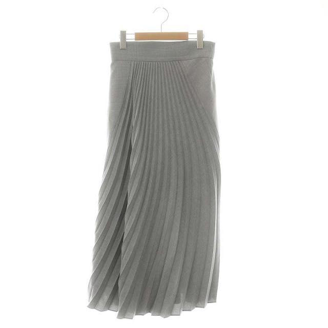 【中古】マメクロゴウチ  Mame Kurogouchi Curved Pleated Skirt スカート ロング マキシ 2 グレー ■OS レディースの通販は