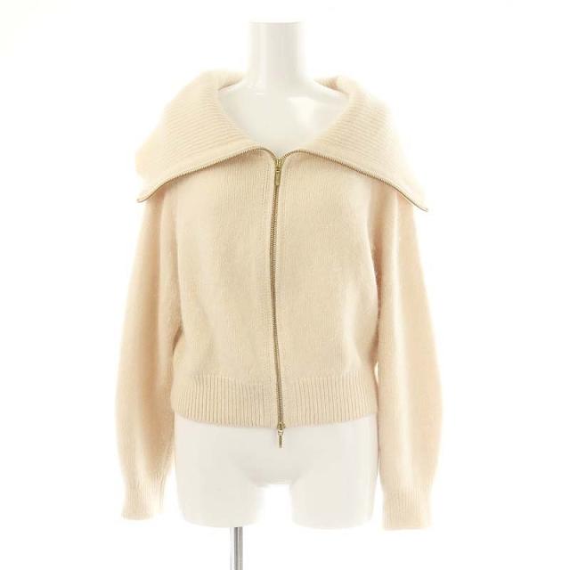 【中古】ハーリップトゥ Her lip to 24AW Big Collar Knit Top ニット カーディガン クロップド 長袖 F エクリュの通販は 9,800円