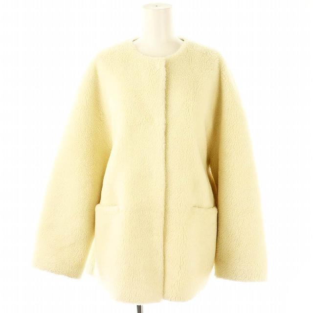 【中古】ミラオーウェン Mila Owen 23AW コクーンシルエットショート丈ボアコート アウター ノーカラー 0 白 /HK ■OSの通販は