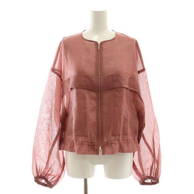【中古】ノーブル NOBLE リネンライクシースルーボイルブルゾン ダークピンク /MI ■OS レディースの通販は 6,800円