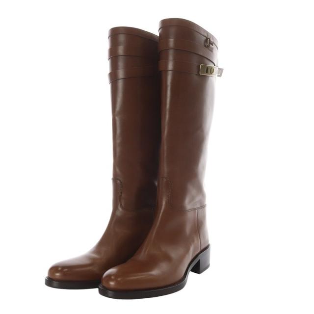 【中古】サルトル SARTORE ラウンドトウベルテッドロングブーツ ローヒール レザー 35.5 ブラウン /YO15 レディース 中古】サルトル SARTORE ラウンドトウベルテッドロングブーツ