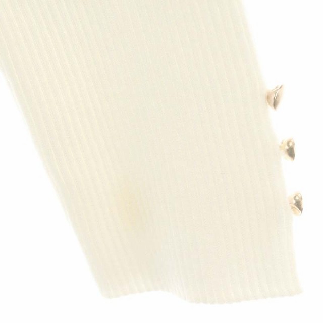 【中古】アプワイザーリッシェ 24SS レースドッキングワンピース ニット スクエアネック 長袖 ロング丈 1 ホワイトの通販は