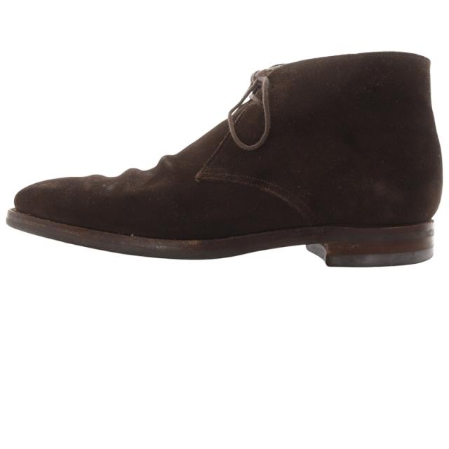 【中古】クロケット&ジョーンズ スエードブーツ ショート 9E 27.5cm 茶色 /SR14 ■AD メンズ