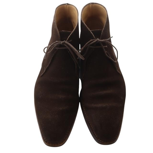 【中古】クロケット&ジョーンズ スエードブーツ ショート 9E 27.5cm 茶色 /SR14 ■AD メンズ