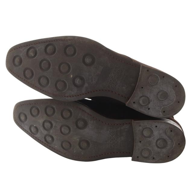 【中古】クロケット&ジョーンズ スエードブーツ ショート 9E 27.5cm 茶色 /SR14 ■AD メンズ