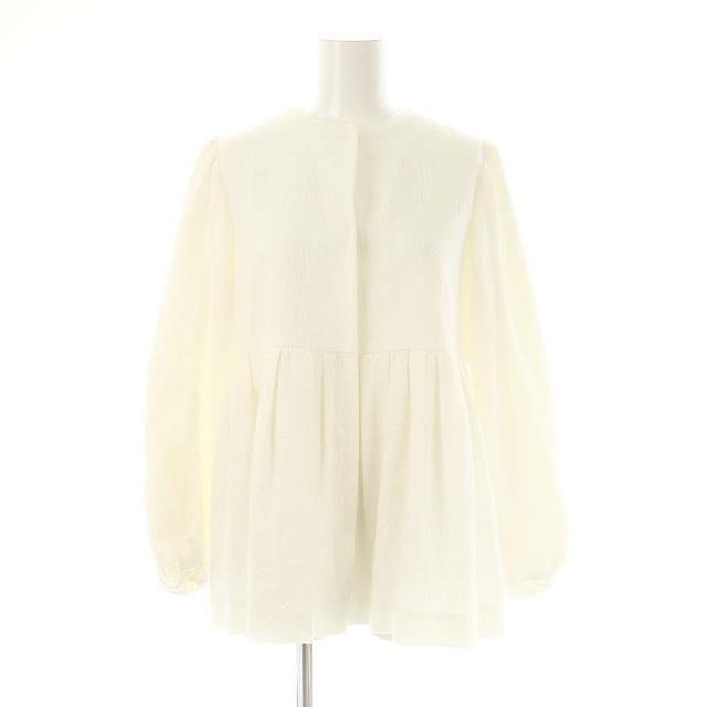 【中古】トゥモローランドコレクション 23SS ポワンピケ ペプラムジャケット ノーカラー 36 ホワイト レディース