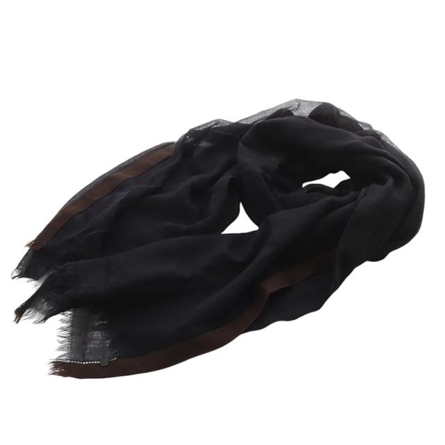 中古】フォクシー FOXEY Stole Horizon ストール 黒 ブラック 茶色