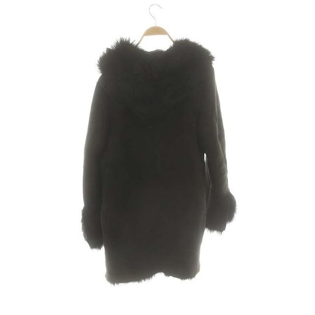中古】カルバンクライン CALVIN KLEIN フード ムートンコート 羊革 4