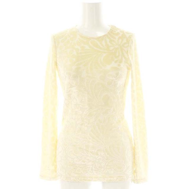 【中古】ジルサンダー 23AW フロッキープリントトップス カットソー 総柄 34 アイボリー J03NH0010 /DO