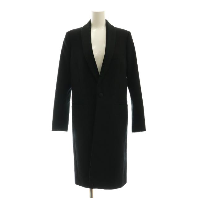 【中古】セリーヌ CELINE エディ期 by Hedi Slimane チェスターコート ショールカラー 36 M 黒 ブラック 2M138980C