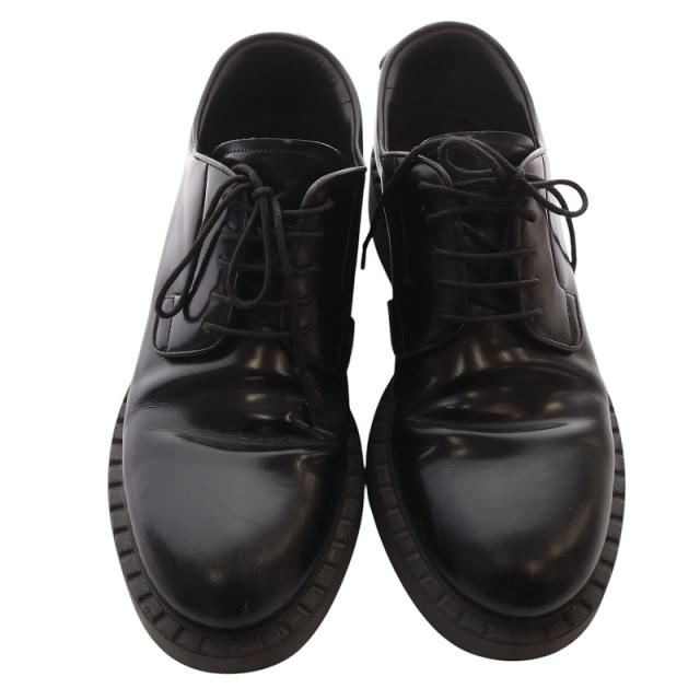 中古】プラダ PRADA バックラバープレートシューズ レースアップ