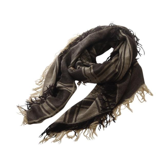 中古】グッチ GUCCI ストール マフラー GG柄 シルク混 フリンジ