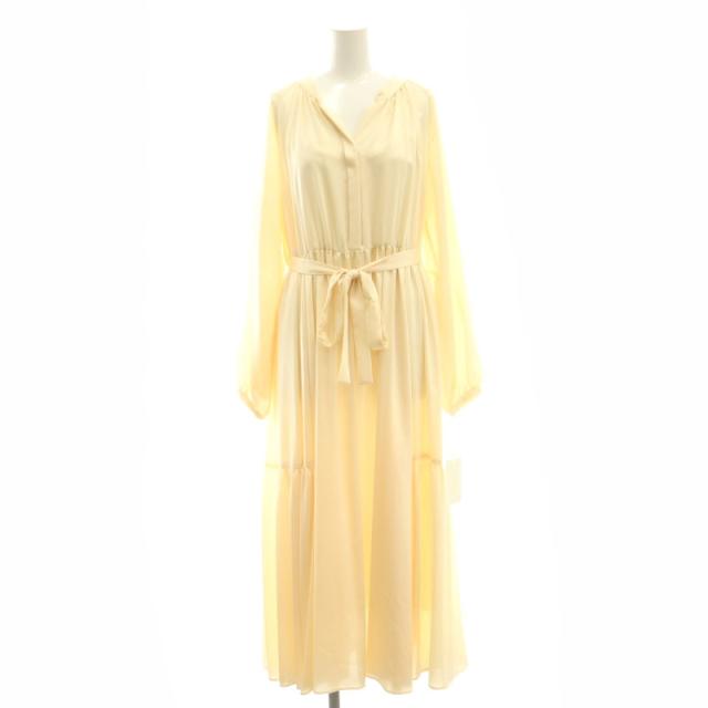 【中古】グレースコンチネンタル GRACE CONTINENTAL 24AW シルキーカフタンワンピース ロング 長袖 36 キナリ /HK