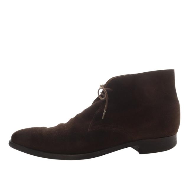 【中古】クロケット&ジョーンズ CROCKETT&JONES TETBURY チャッカブーツ スエード 7.5E ダークブラウン