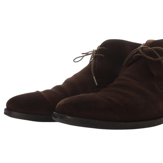 【中古】クロケット&ジョーンズ CROCKETT&JONES TETBURY チャッカブーツ スエード 7.5E ダークブラウン