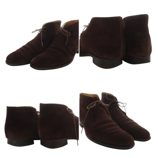 【中古】クロケット&ジョーンズ CROCKETT&JONES TETBURY チャッカブーツ スエード 7.5E ダークブラウン