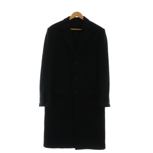 【中古】セリーヌ CELINE フェルトボクシーコート チェスター アウター ロング ウール 46 黒 2M978814E