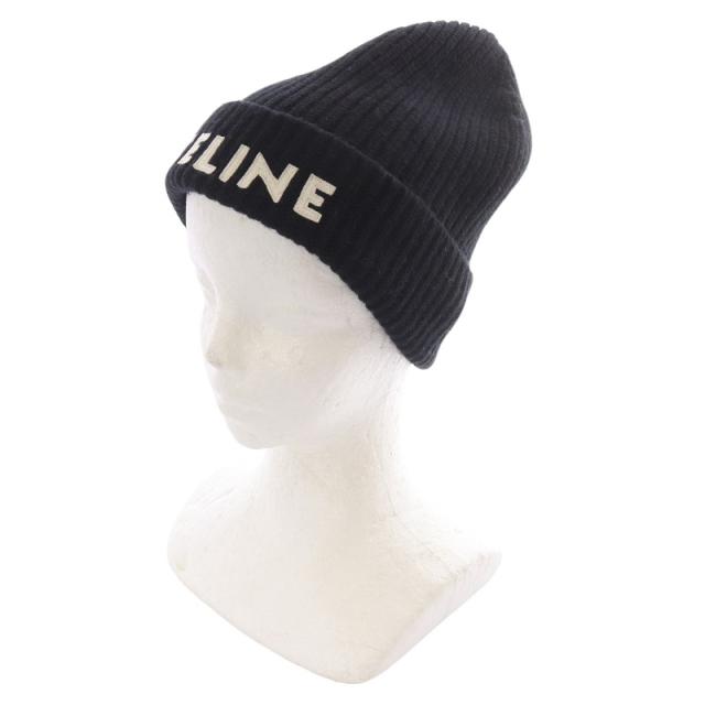 中古】セリーヌ CELINE エンブロイダリーニット帽 TU 黒