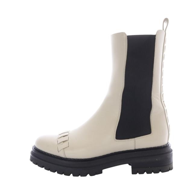 美品 Sergio Rossi セルジオロッシ アンクルブーツ 39 アイボリー