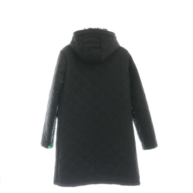【中古】マッキントッシュ キルティングフーディコート ロング ファー ウール 38 ブラック /DO ■OS ■SH