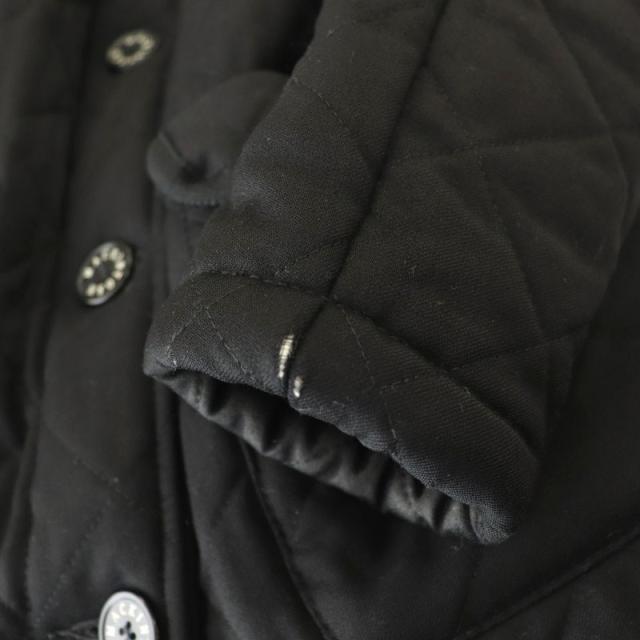 【中古】マッキントッシュ キルティングフーディコート ロング ファー ウール 38 ブラック /DO ■OS ■SH