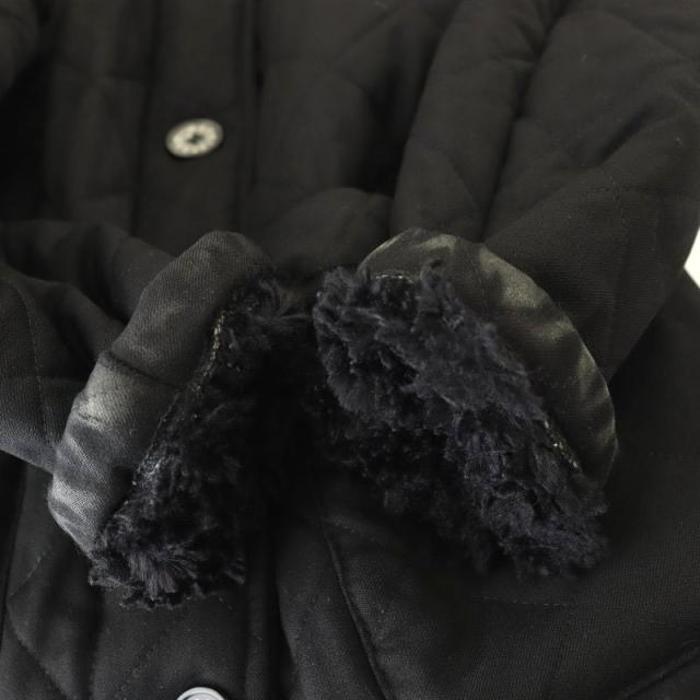 【中古】マッキントッシュ キルティングフーディコート ロング ファー ウール 38 ブラック /DO ■OS ■SH