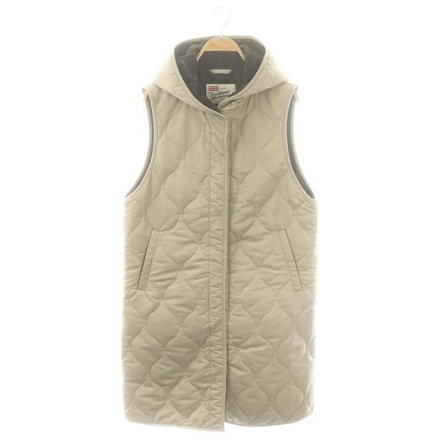 【中古】トラディショナルウェザーウェア IENA別注 HAWICK キルティング ベスト 中綿 ロング 32 グレージュ