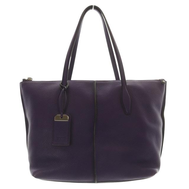 【中古】トッズ TOD'S ジョイレザートートバッグ ハンドバッグ 紫 パープル /SR35 レディース