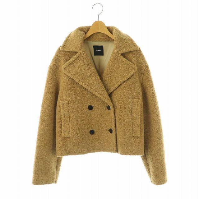 ジャケット・アウター Theory Teddy Fleece Faux Fur Peacoat Theory Women's Faux Fur Peacoat, Light Cocoa, Tan, S at