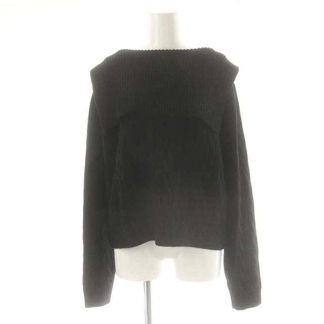 【中古】イエナ IENA 24AW IENA BLACK セーラーカラーニット セーター ウール F 黒 /MI ■OS レディース
