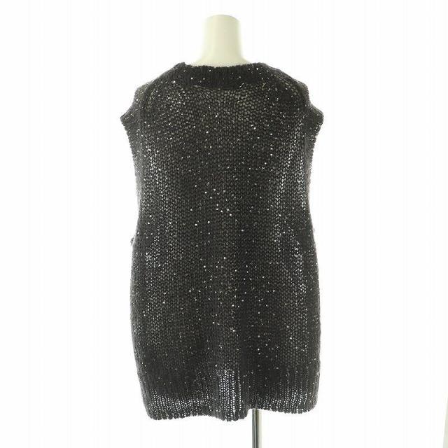 美品 24AW ジャーナルスタンダードレサージュ モヘヤMIXスパンコールプルオーバーニット 24080370215030 グレー レディース 古着 中古 USED journal standard L'essage（ジャーナルスタンダード レサージュ） 美