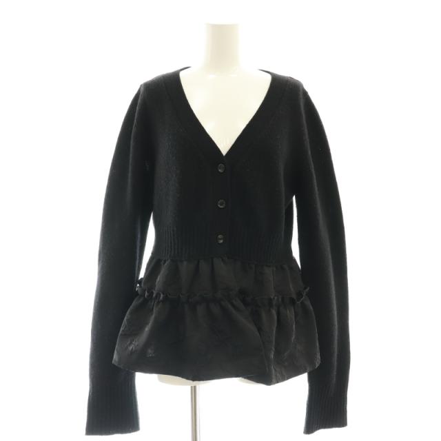 【中古】シーニュ Cygne 24AW ドッキングニットカーデ beth カーディガン Vネック F ブラック /DF ■OS レディース