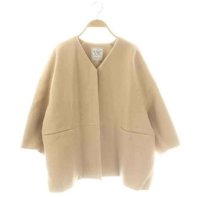 【中古】セブンテンバイミホカワヒト 21AW ミディアム コクーンコート ノーカラー ウール XS ベージュ レディース