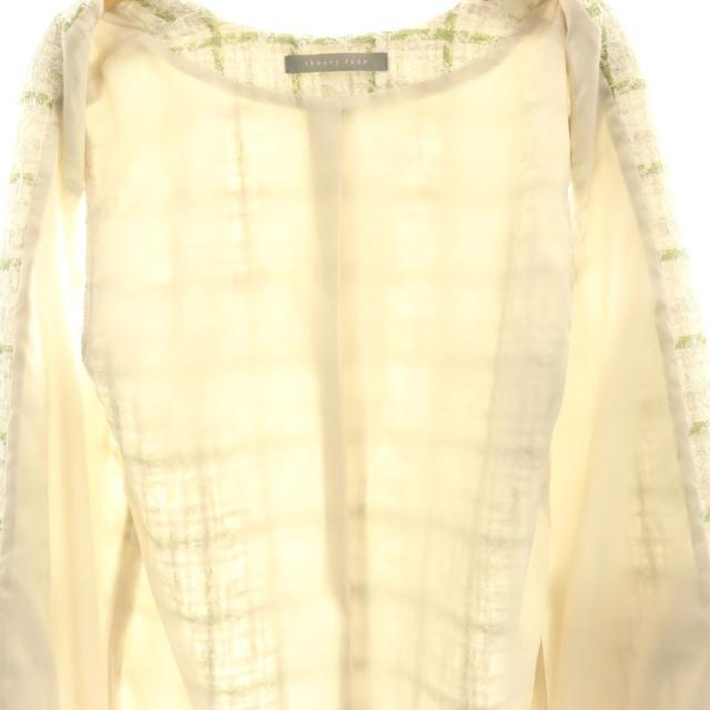 セオリーリュクス theory luxe 23SS BALZAR ODINE ツイードジレ ベスト 038 白 生成り 緑 /MI ■OS レディース 中古】セオリーリュクス theory luxe 23SS BALZAR ODINE