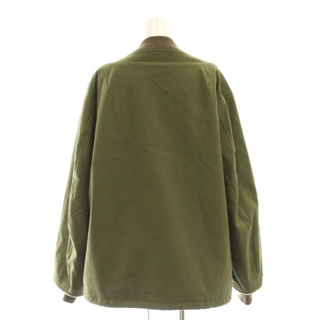 【中古】レディッシュブラウン ジップアップブルゾン ジャケット ノーカラー 40 カーキ モカ ベージュ 中古】レディッシュブラウン ジップアップブルゾン ジャケット ノー